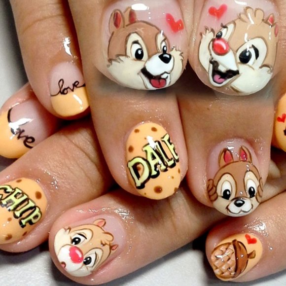 CHIP & DALE Fingernail Stickers Manicure Decals - Picture 6 of 7